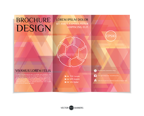 Treefold Design Trifold Brochure Template With Modern Geometric Background Threefold ...