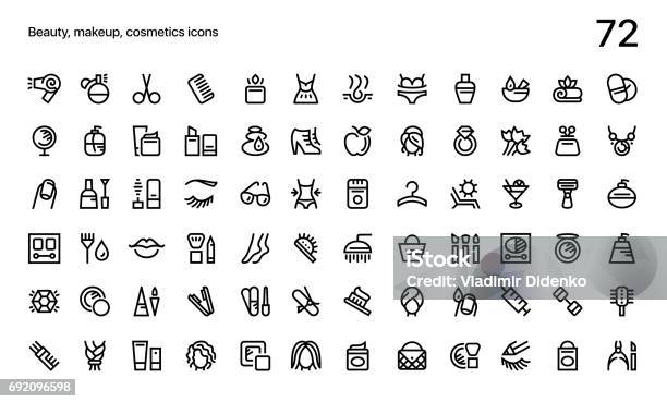 Beauty Makeup Cosmetics Icons Pack For Web And Mobile Apps Stock Illustration - Download Image Now