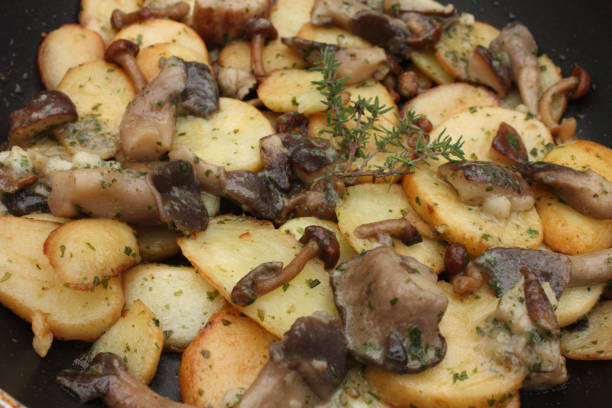 istock Pan-fried potatoes with mushrooms 692096926