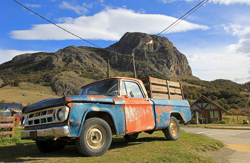 Old classic vintage truck in El Chalten, Patagonia, Argentina