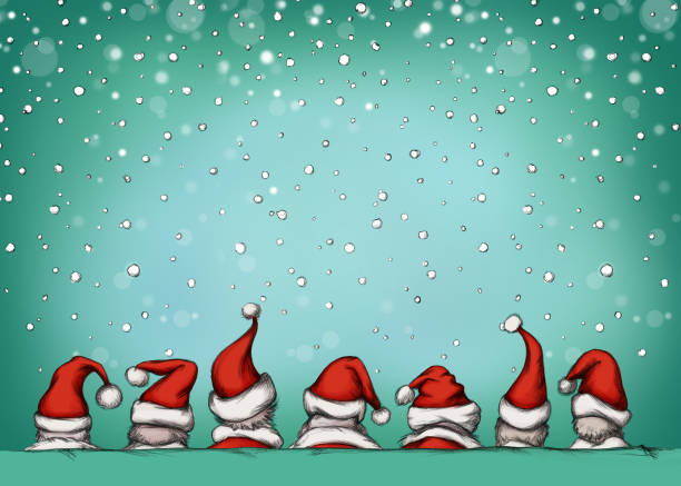 110+ Santa Claus Back View Illustrations - iStock