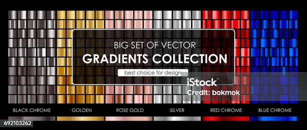 Gradients Stock Illustration - Download Image Now - Color Gradient, Metal, Red