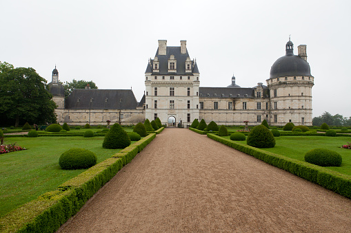 Valencay, France - June 19, 2013: Valencay castle in the valley of Loire, France