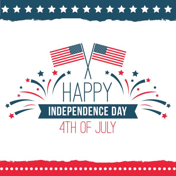 illustrazioni stock, clip art, cartoni animati e icone di tendenza di set poster del giorno dell'indipendenza degli stati uniti - fourth of july honor freedom square