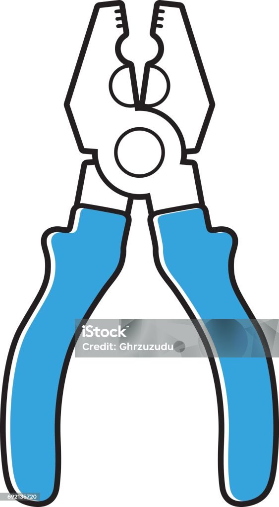 Pliers icon Blue pliers tool icon isolated. Blue-collar Worker stock vector