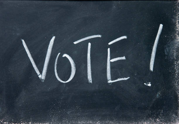istock vote title written with chalk on blackboard 692136524