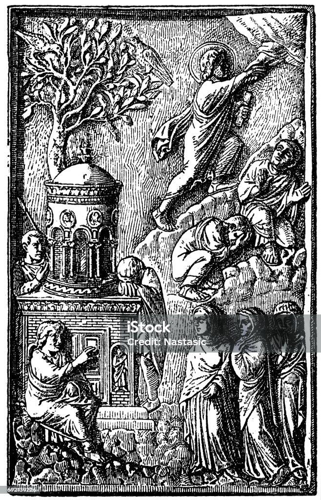 Ascension of Christ Illustration of a Ascension of Christ Apostle - Worshipper stock illustration