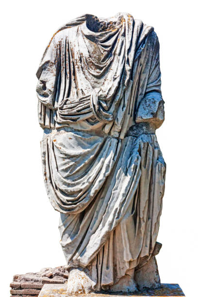 istock Ancient Roman empire bust with tunic isolated in white background 692142202
