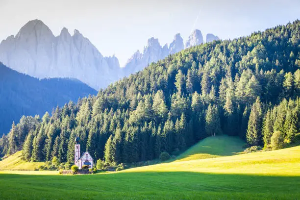 St Johann Church, Santa Maddalena, Val Di Funes, Dolomites, Italy