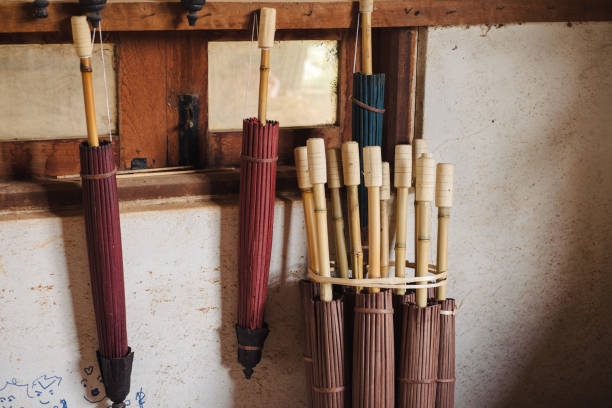 istock Handmade workshop for paper umbrella prodaction in Myanmar 692154076