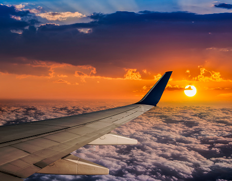 Sunset View From An Airplane -