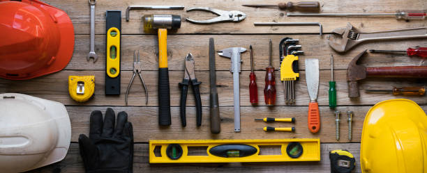 istock panorama of old tools on a wooden table 692172638