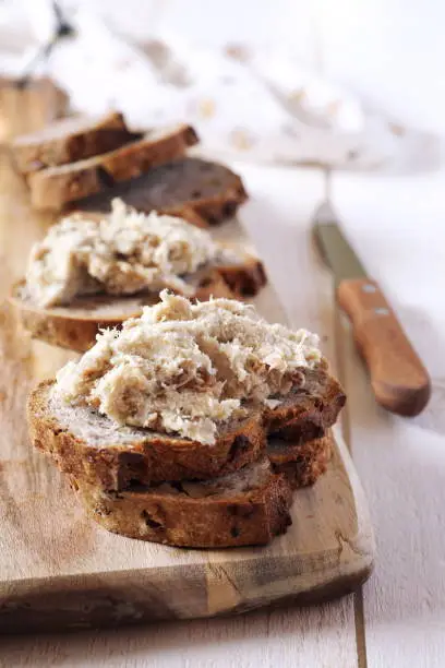 French rillettes: pork pate with bread