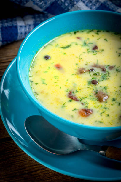istock Bowl of vegetarian mushroom soup. 692176208
