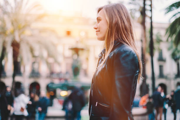 istock Young woman in Barcelona 692178938