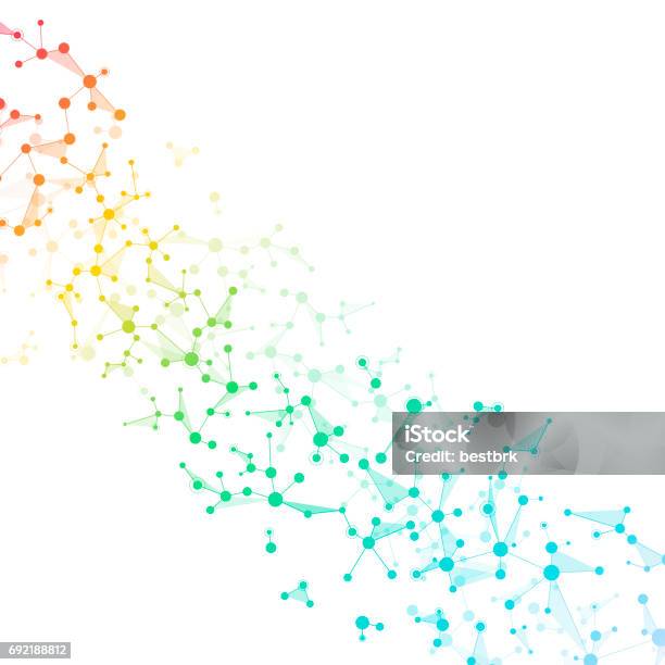 Structure Molecule Dna And Neurons Connected Lines With Dots Genetic And Chemical Compounds Illustration Stock Photo - Download Image Now