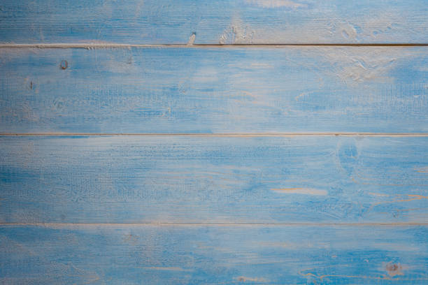 istock Blue atoll wooden plank texture, background 692197674