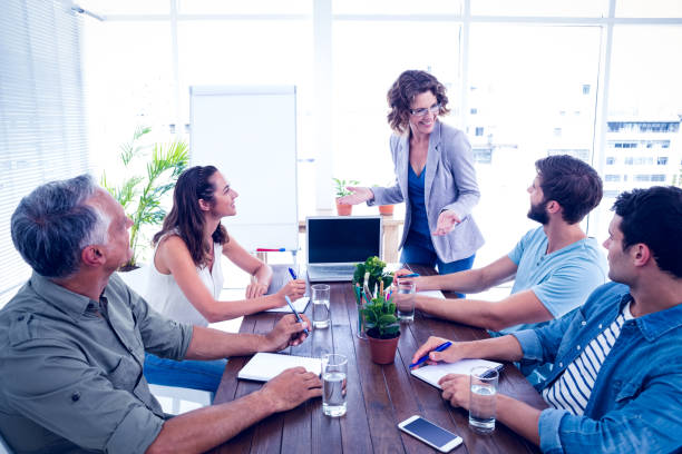 istock Businesswoman giving a presentation 692214612