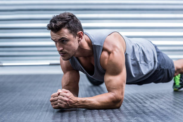 istock A muscular man on plank position 692217266