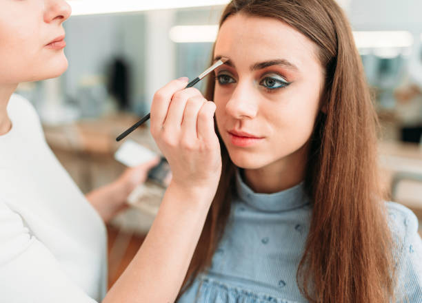 istock Female make up artist work with woman face 692224482