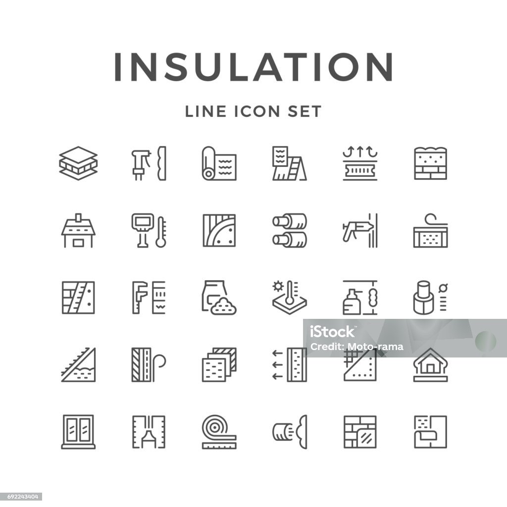 Set line icons of insulation Set line icons of insulation isolated on white. Vector illustration Insulation stock vector