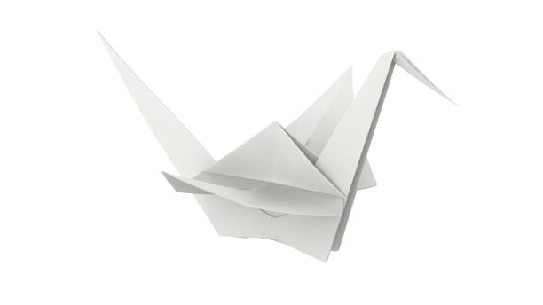 istock 3D illustration white paper origami bird 692251012