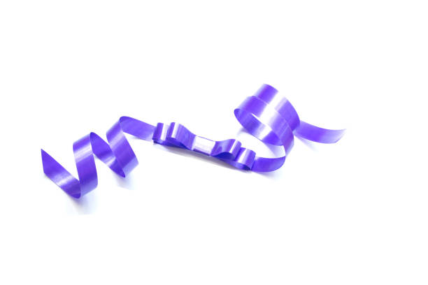 istock the spiral purple ribbon isolated on white background. 692256520