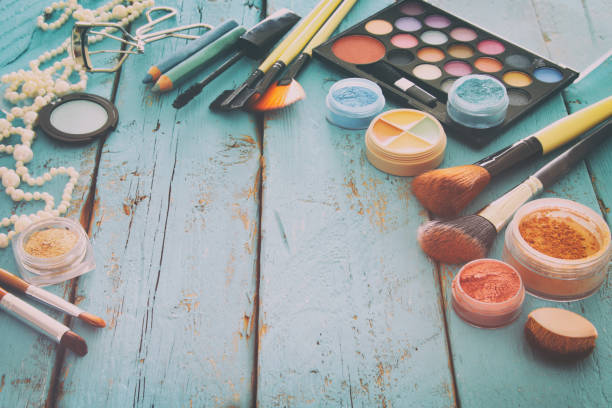 istock makeup cosmetics beauty tools and brushes on wooden background 692256734
