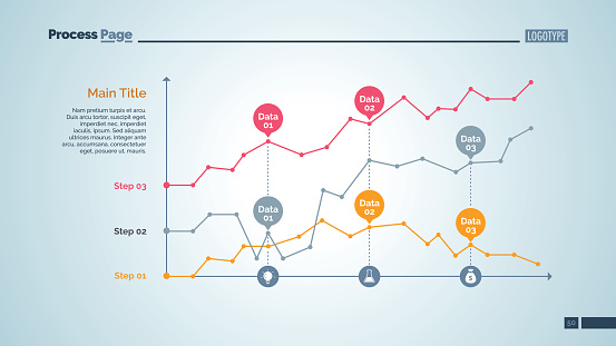 3 Point Average Graph Three Point Charts Slide Template Stock Illustration - Download Image ...