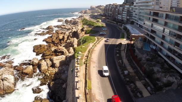 istock Landscape, rocky seaside and skyscrapers in Chile 692267300