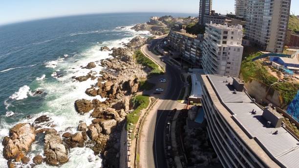 istock Landscape, rocky seaside and skyscrapers in Chile 692267304