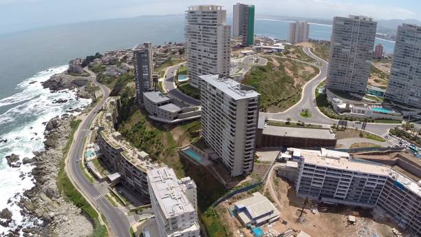 istock Landscape, rocky seaside and skyscrapers in Chile 692267312