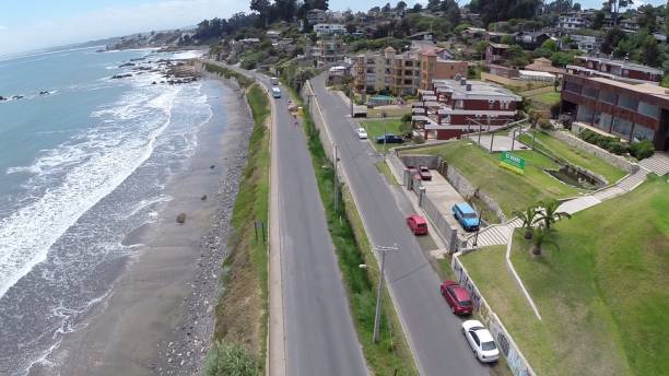 istock Landscape, rocky seaside and skyscrapers in Chile 692267342
