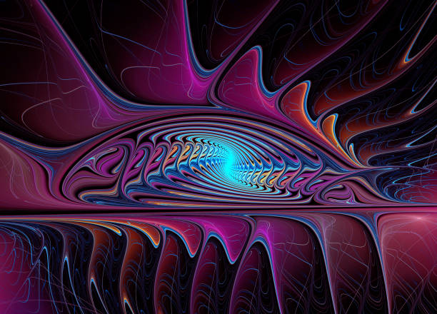 istock Abstract illustration of a fractal pattern on black background 692271192