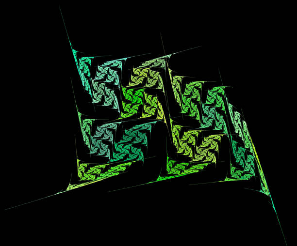 istock Abstract illustration of a fractal pattern on black background 692273592