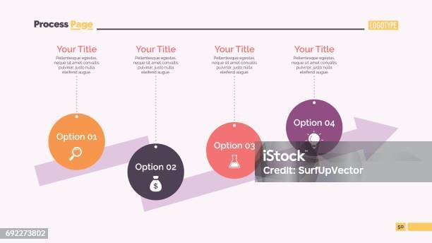 Slide Loop 4 Step Four Step Arrow Slide Template Stock Illustration - Download Image Now ...