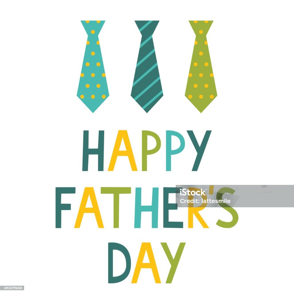 Happy Father’s Day card with ties Happy Father’s Day greeting card with ties Father's Day stock vector