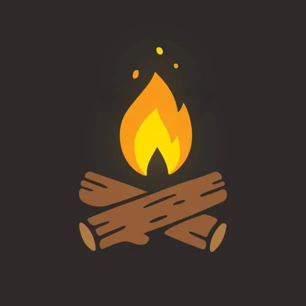 Vector illustration of Campfire logo illustration