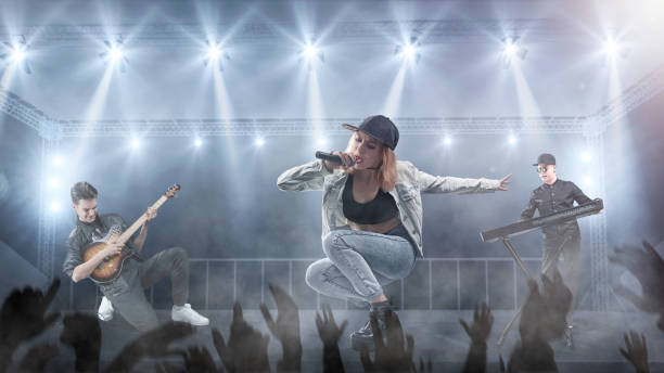 istock music band is performing on stage 692285522