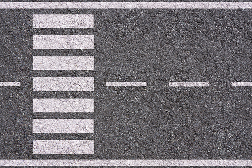 white lines and crosswalk inserted on asphalt background