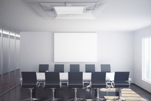 istock Conference room with blank poster 692307418