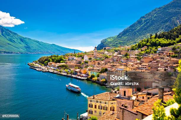 Limone Sul Garda Waterfront View Lombardy Region Of Italy Stock Photo - Download Image Now