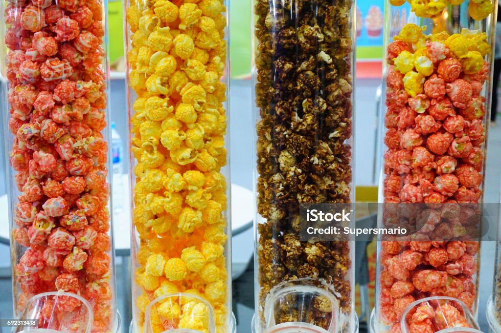 Assorted popcorn Popcorn, Blueberry, Candy, Caramel, Cherry, Fruit Flavor 2015 Stock Photo