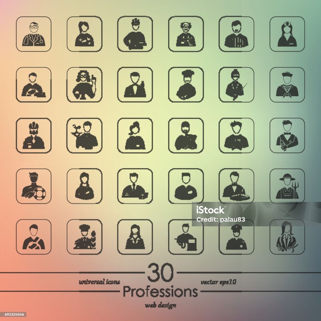 Set of professions icons Adulation stock vector