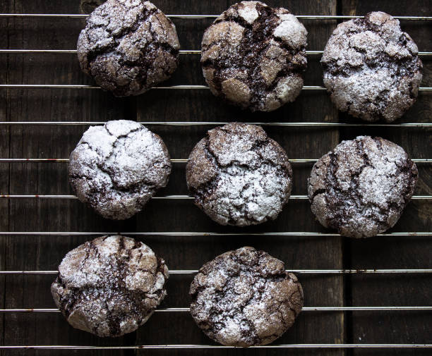 istock Chocolate American cookies on the grill. top view 692324886