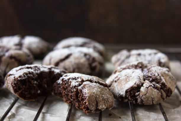 istock Chocolate American cookies on the grill. top view 692324888