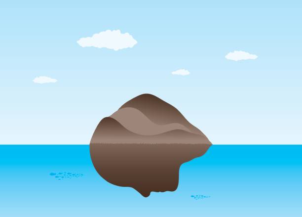 Island with face vector art illustration