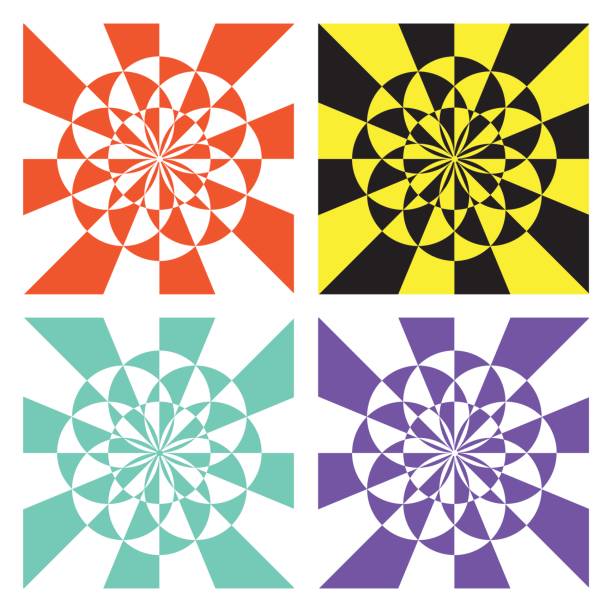 Colorful geometric designs vector art illustration