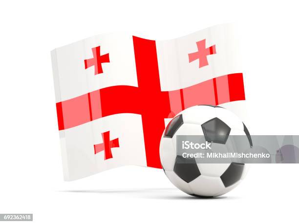 Fútbol Con Bandera De Georgia Aislado En Blanco Foto de stock y más banco de imágenes de Bandera - Bandera, Bandera nacional, Campeonato deportivo