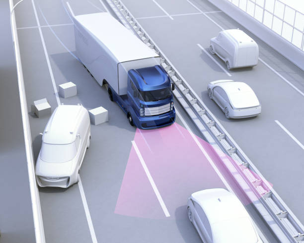 istock Autonomous car changing lane quickly to avoid a traffic accident 692365900